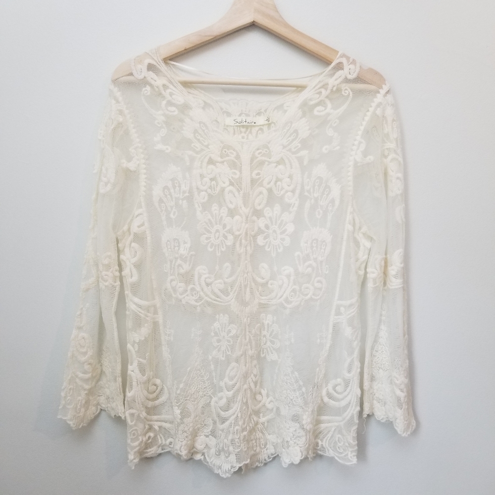 NWOT Lace overlay top.